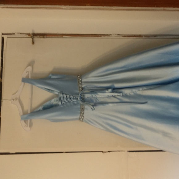 Clarisse Prom Dress Powder Blue princess lace up jewels size 4 - Picture 8 of 9